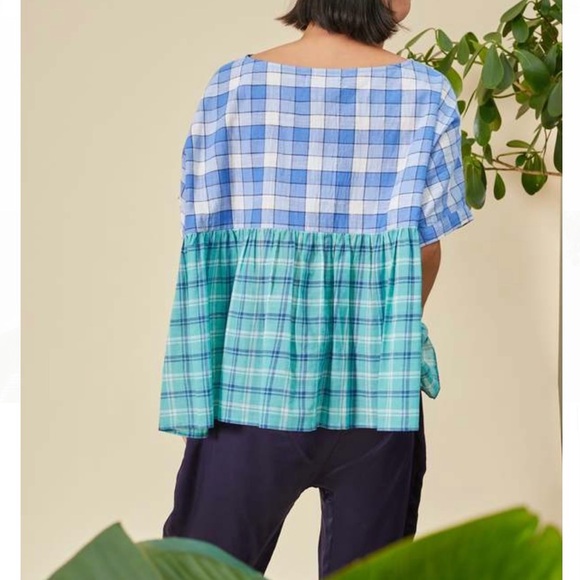 Rujuta Sheth mixed patterns blue shirt - Picture 4 of 15